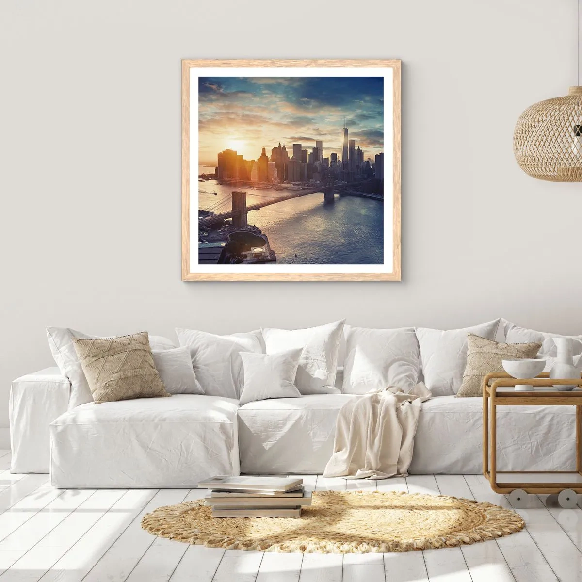 Een poster in een licht eiken lijst - Westers cultuurmonument - 60x60 cm