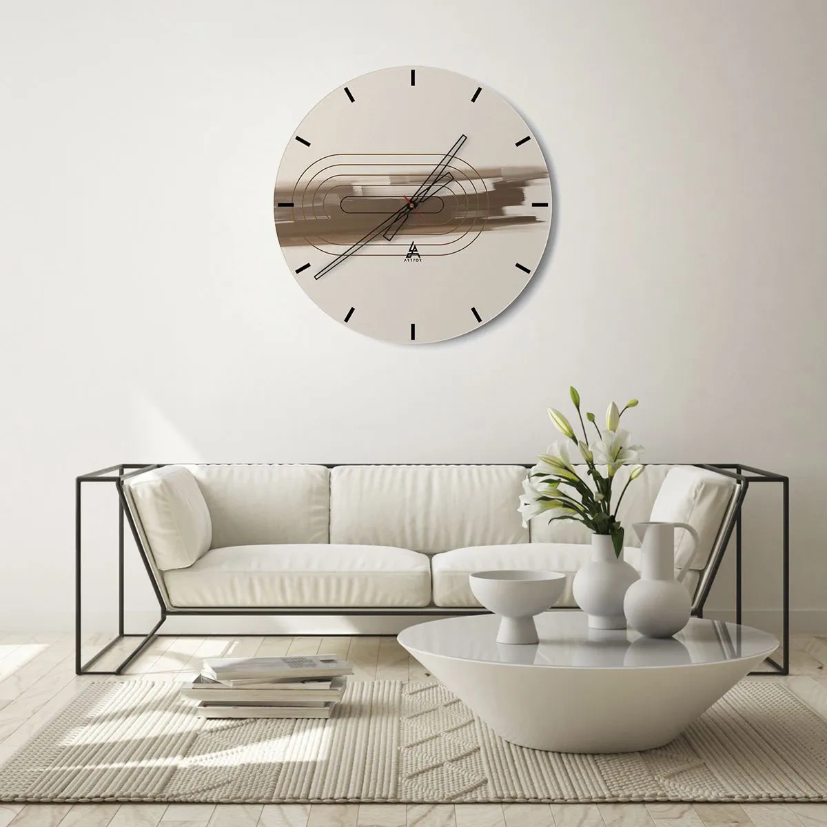 Wandklok - Klok - Een briesje grijs - 40x40 cm