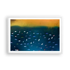 Poster in een witte lijst - Vakantie spel - 91x61 cm