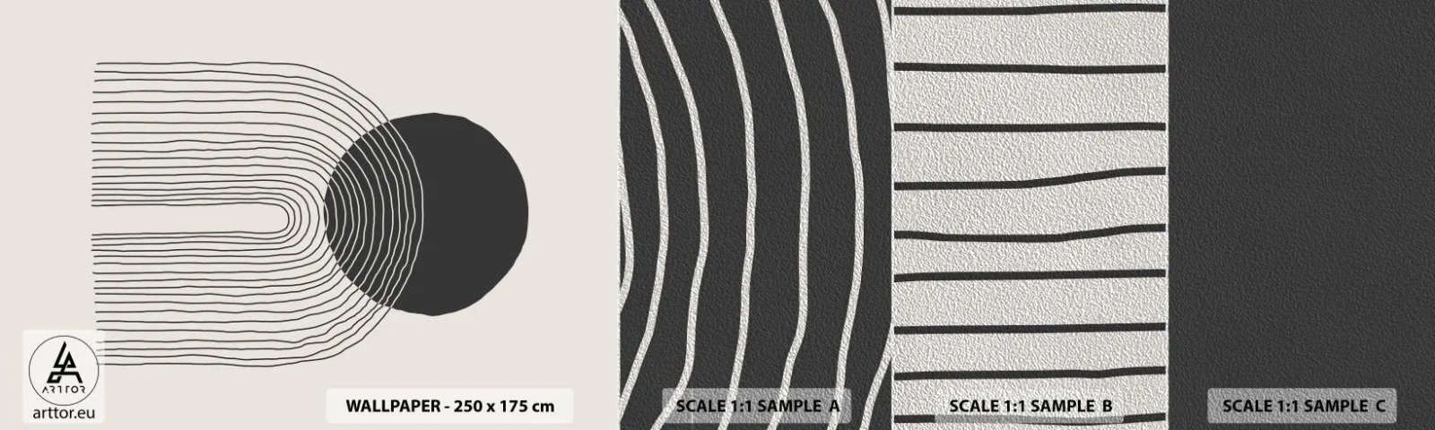 Fotobehang Monster Premium Sand - Bibberen en vertrouwen - Abstractie, Deel, Minimalisme - 100x30 cm