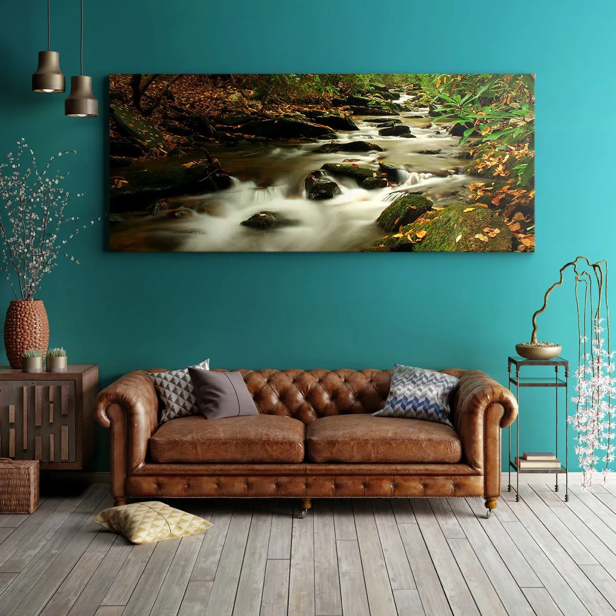 Schilderen op canvas - Zoals vloeibaar zilver - 160x50 cm