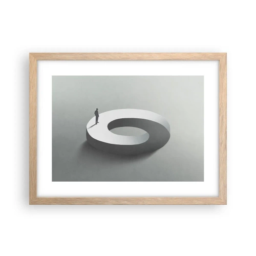 Een poster in een licht eiken lijst - En wees hier slim - 40x30 cm