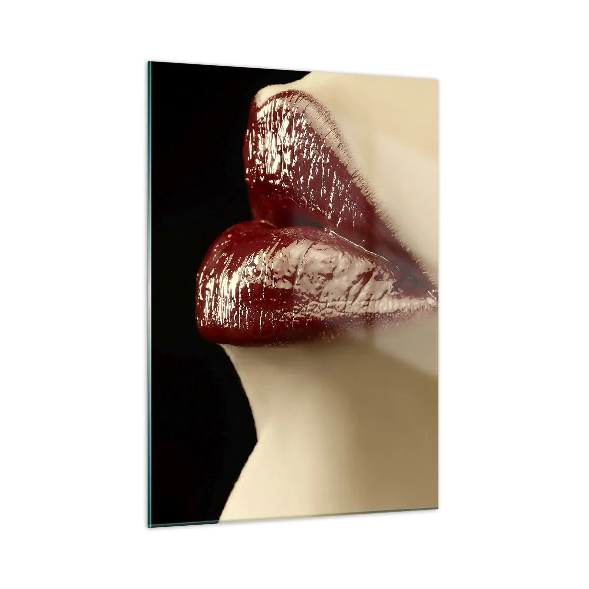 Schilderen op glas - Sensualiteit en schittering van karmijn - 50x70 cm
