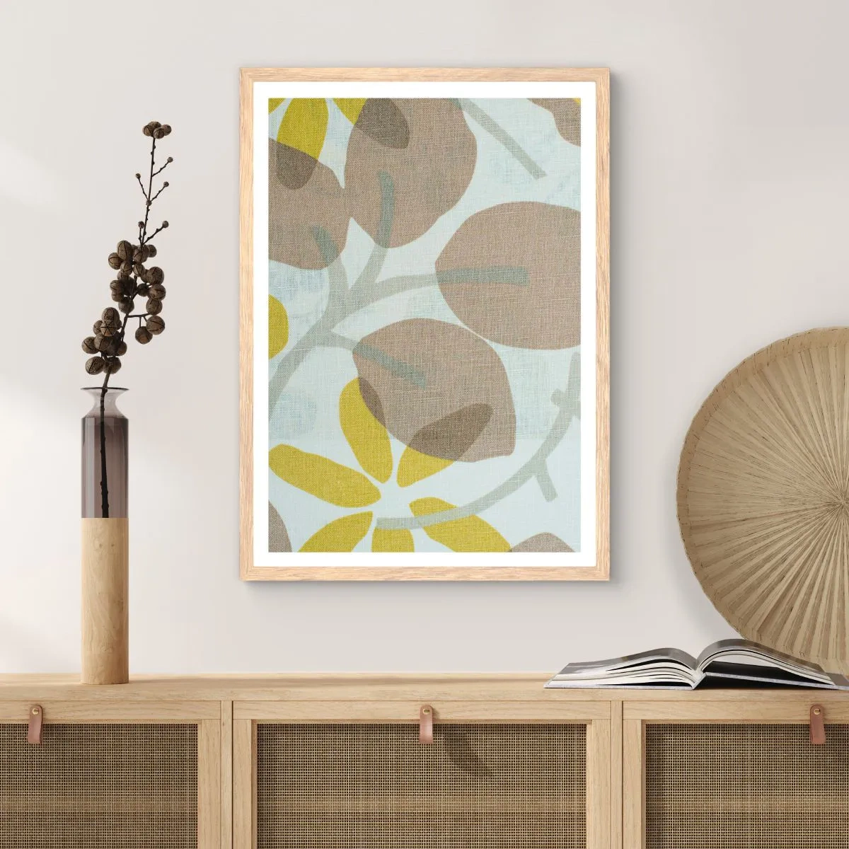 Een poster in een licht eiken lijst - Compositie in volle zon - 70x100 cm