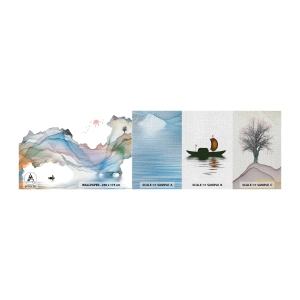 Fotobehang Monster Premium Canvas - Op weg naar de kristallen bergen - Abstractie, Fantasie, Landschap - 100x30 cm