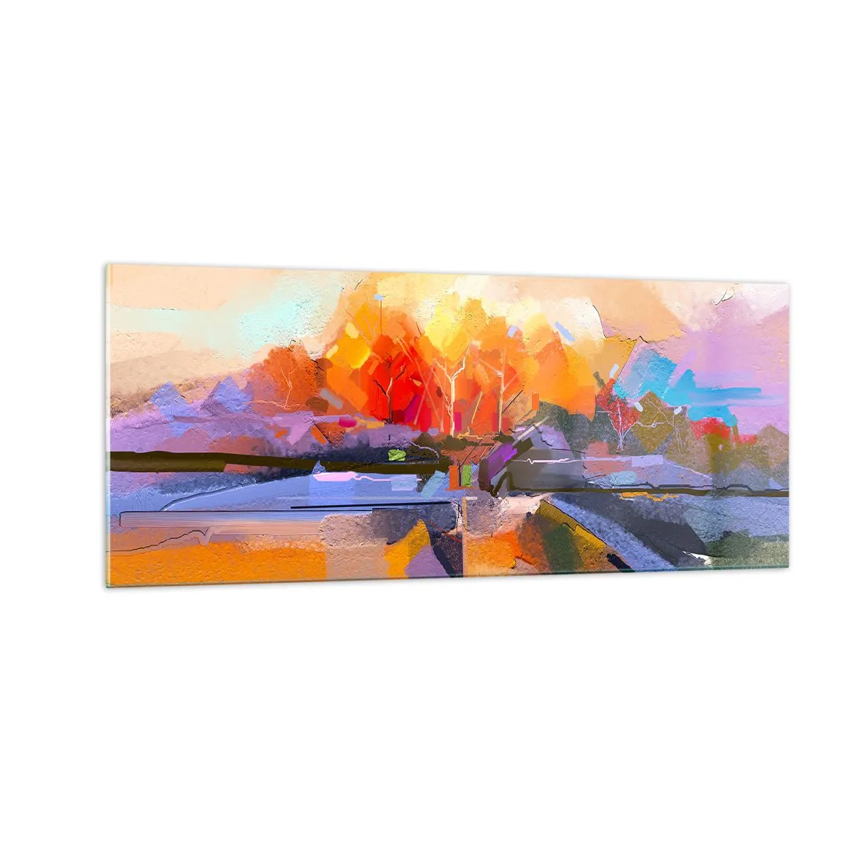 Schilderen op glas - De herfst is geworden - 100x40 cm