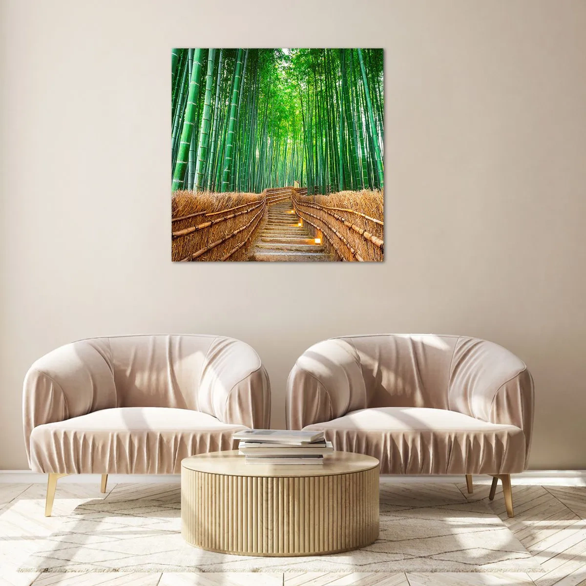 Schilderen op glas - De essentie van de aziatische natuur - 50x50 cm