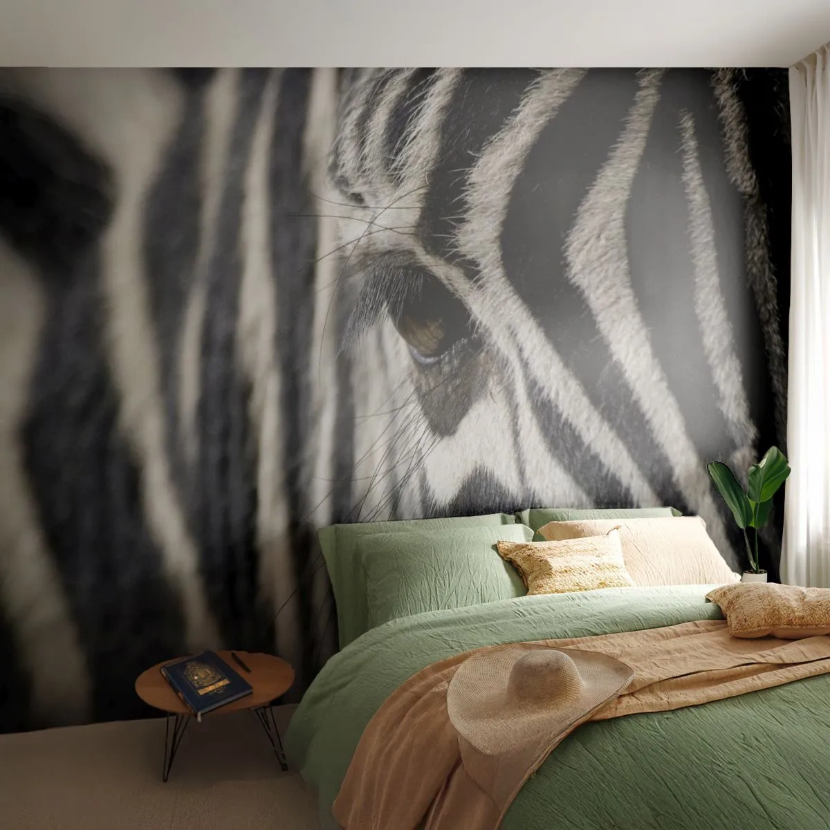 Zelfklevend Fotobehang Deluxe Sticker - Gestreept portret - Dieren, Ribben, Afrika - 250x175 cm