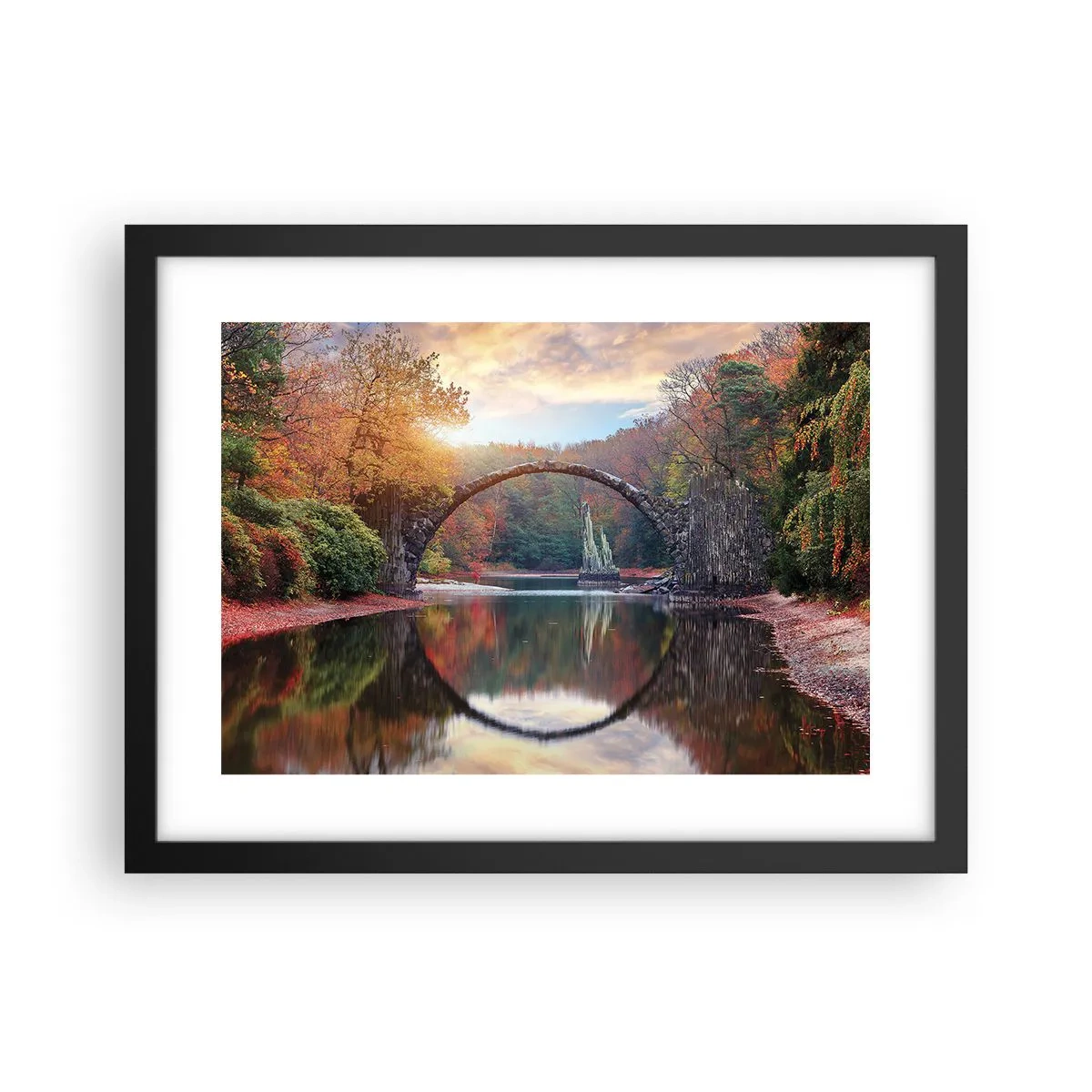 Poster in een zwarte lijst - Aan de andere kant van de spiegel - 40x30 cm