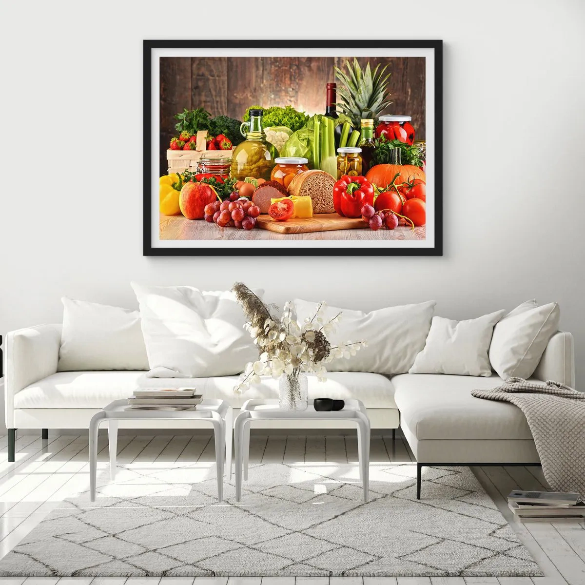 Poster in een zwarte lijst - Gerookt, gebakken en gemarineerd - 40x30 cm