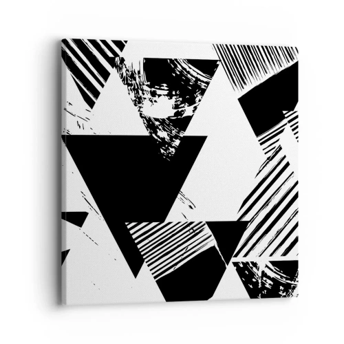 Schilderen op canvas - Regen van driehoeken - 40x40 cm