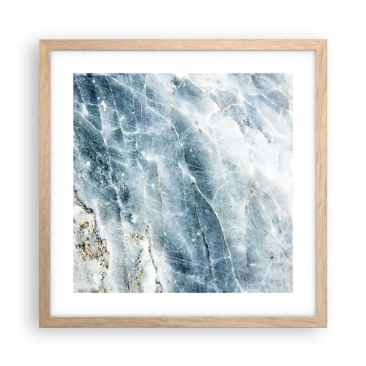 Een poster in een licht eiken lijst - Ijs wereld - 40x40 cm