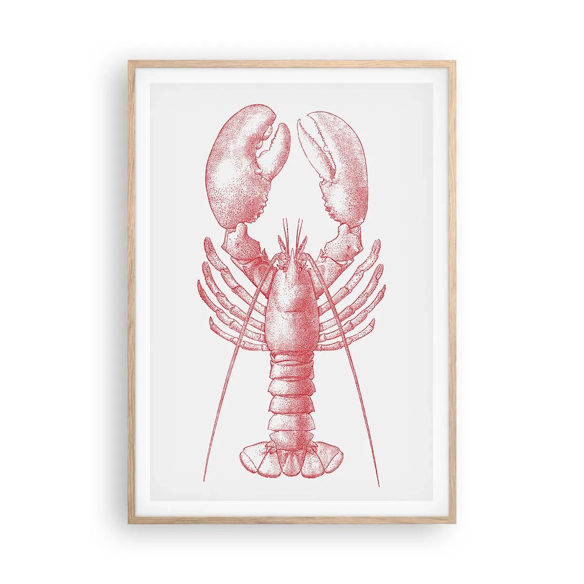 Een poster in een licht eiken lijst - Een kreeft waardig Homer - 70x100 cm