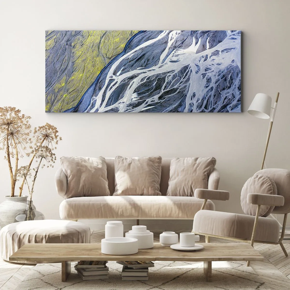 Schilderen op canvas - Rotstekeningen van de natuur - 100x40 cm