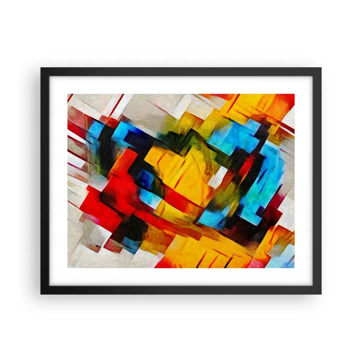 Poster in een zwarte lijst - Een veelkleurig lagen koekje - 50x40 cm