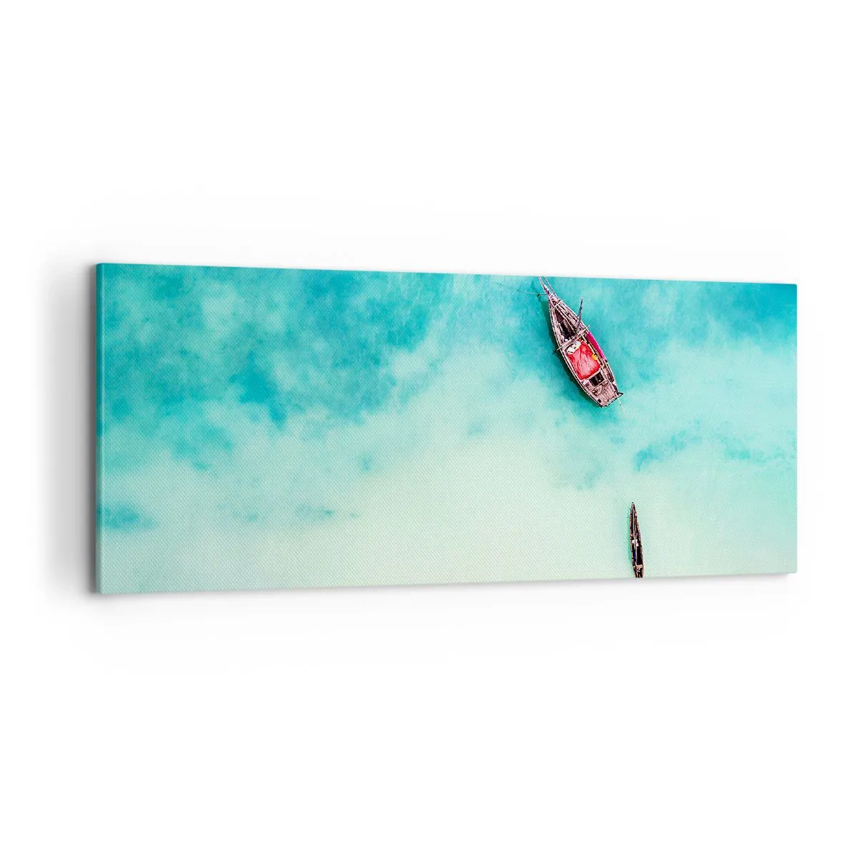 Schilderen op canvas - Want op de stranden van Zanzibar, wanneer het teveel aan water ... - 100x40 cm