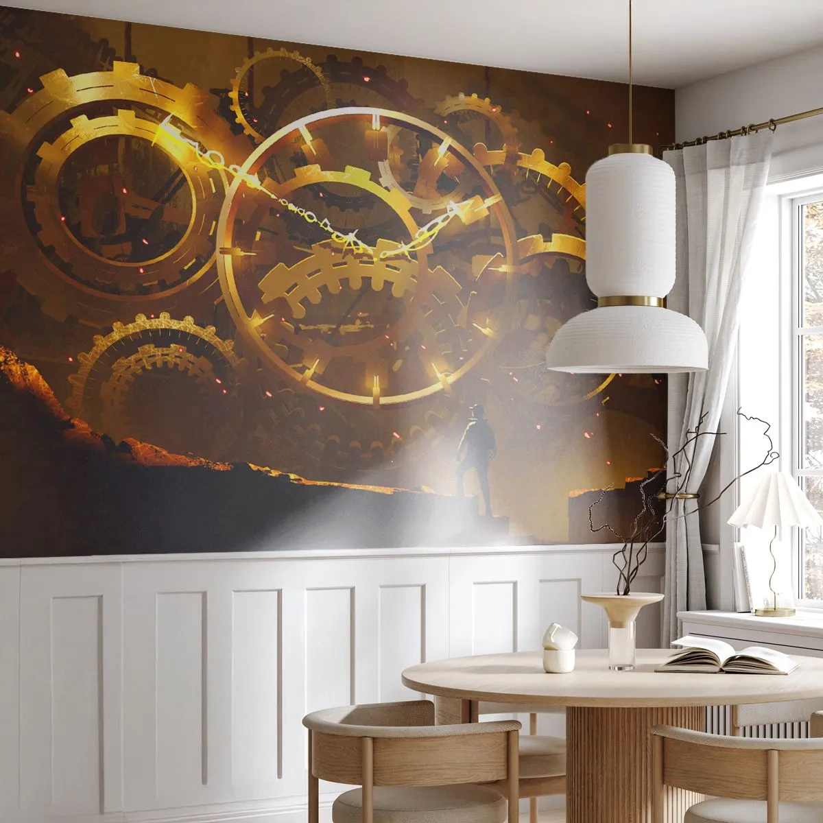Zelfklevend Fotobehang Deluxe Sticker - Aan de bron van de tijd - Abstractie, Deel, Grafisch - 250x175 cm