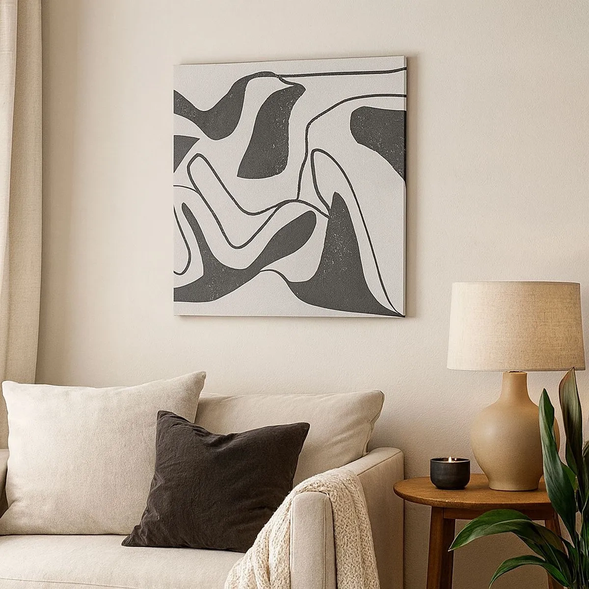 Schilderen op canvas - Abstract doolhofplezier - 30x30 cm