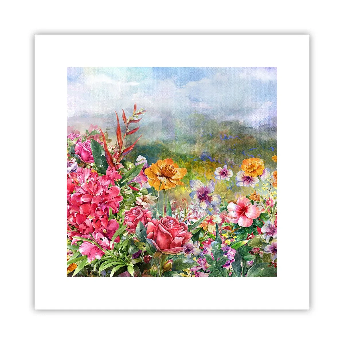 Poster - Een tuin die gek is geworden - 30x30 cm