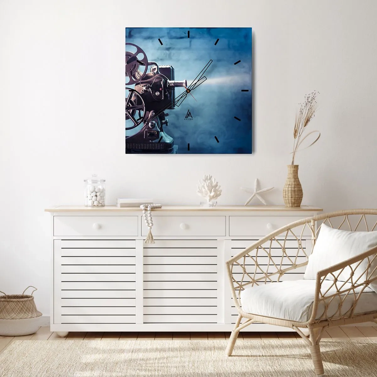 Wandklok - Klok - In de oude bioscoop - 30x30 cm