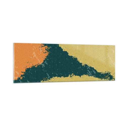 Schilderen op glas - Abstractie – langzame beweging - 90x30 cm