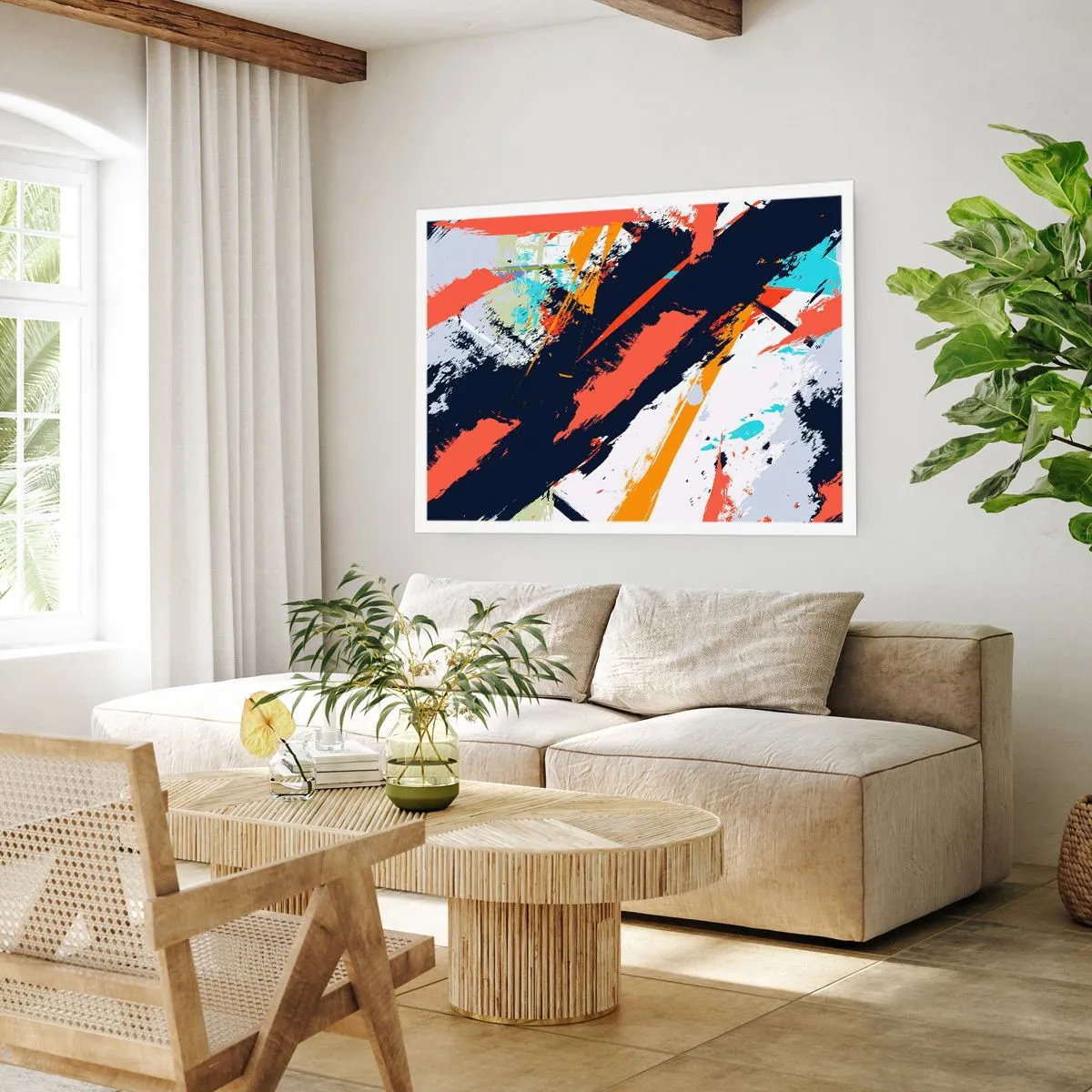 Poster - Dynamische compositie - 100x70 cm