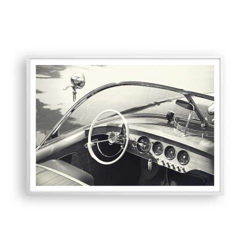 Poster in een witte lijst - Weer voor de rijken - 100x70 cm