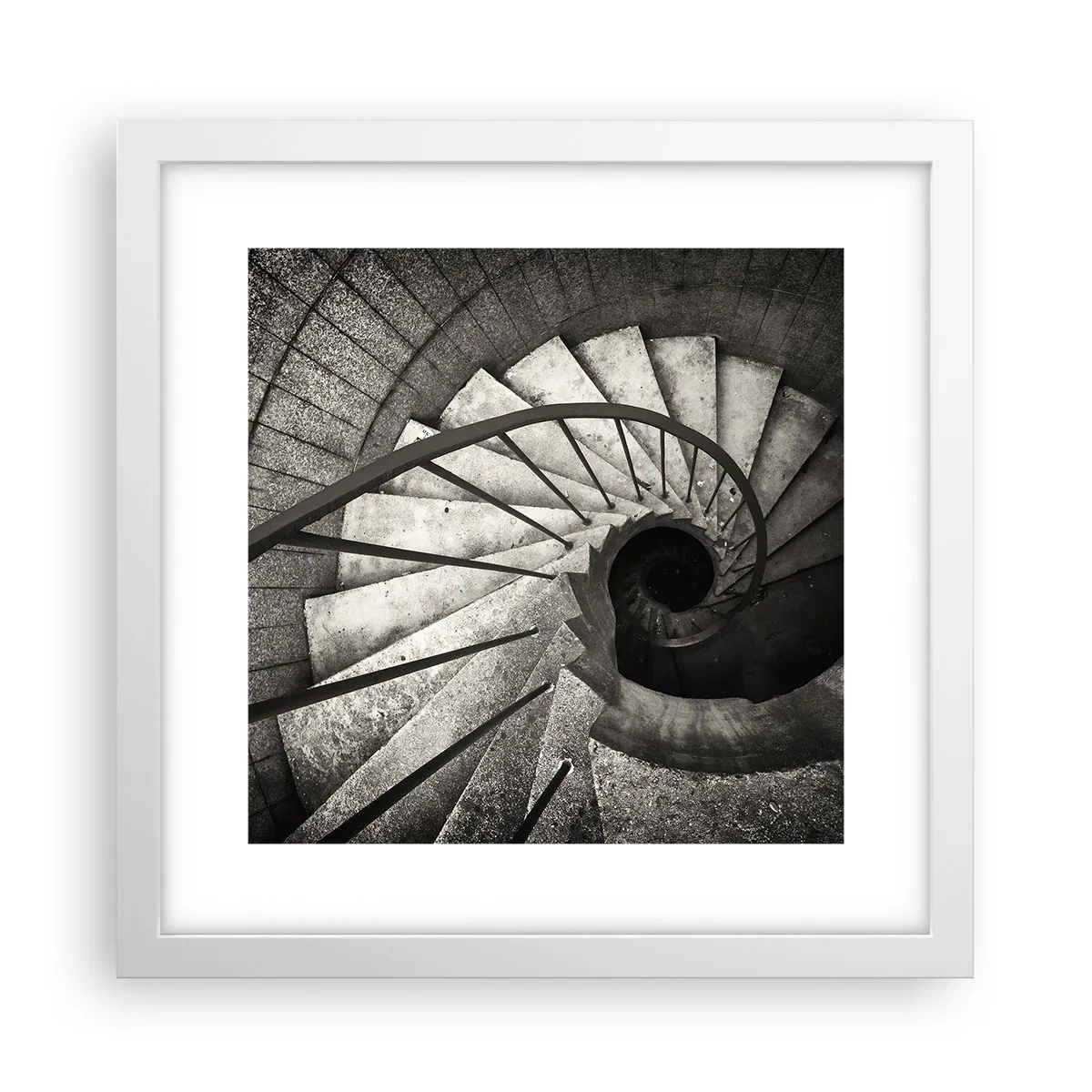 Poster in een witte lijst - De trap op, de trap af - 30x30 cm