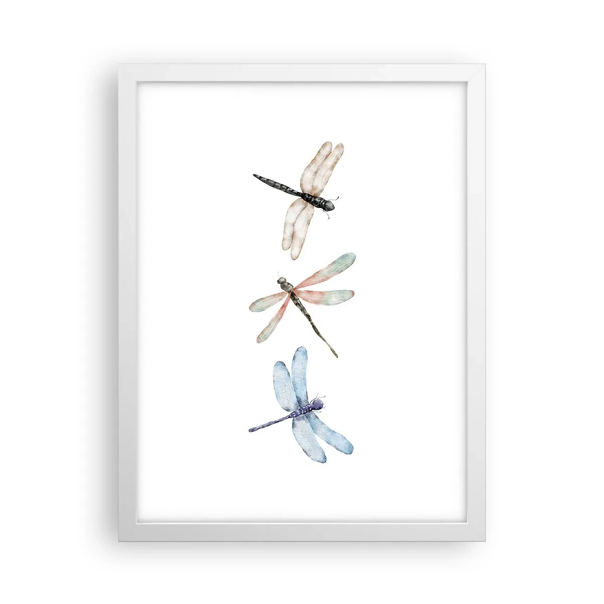Poster in een witte lijst - Gewichtloze libellen - 30x40 cm