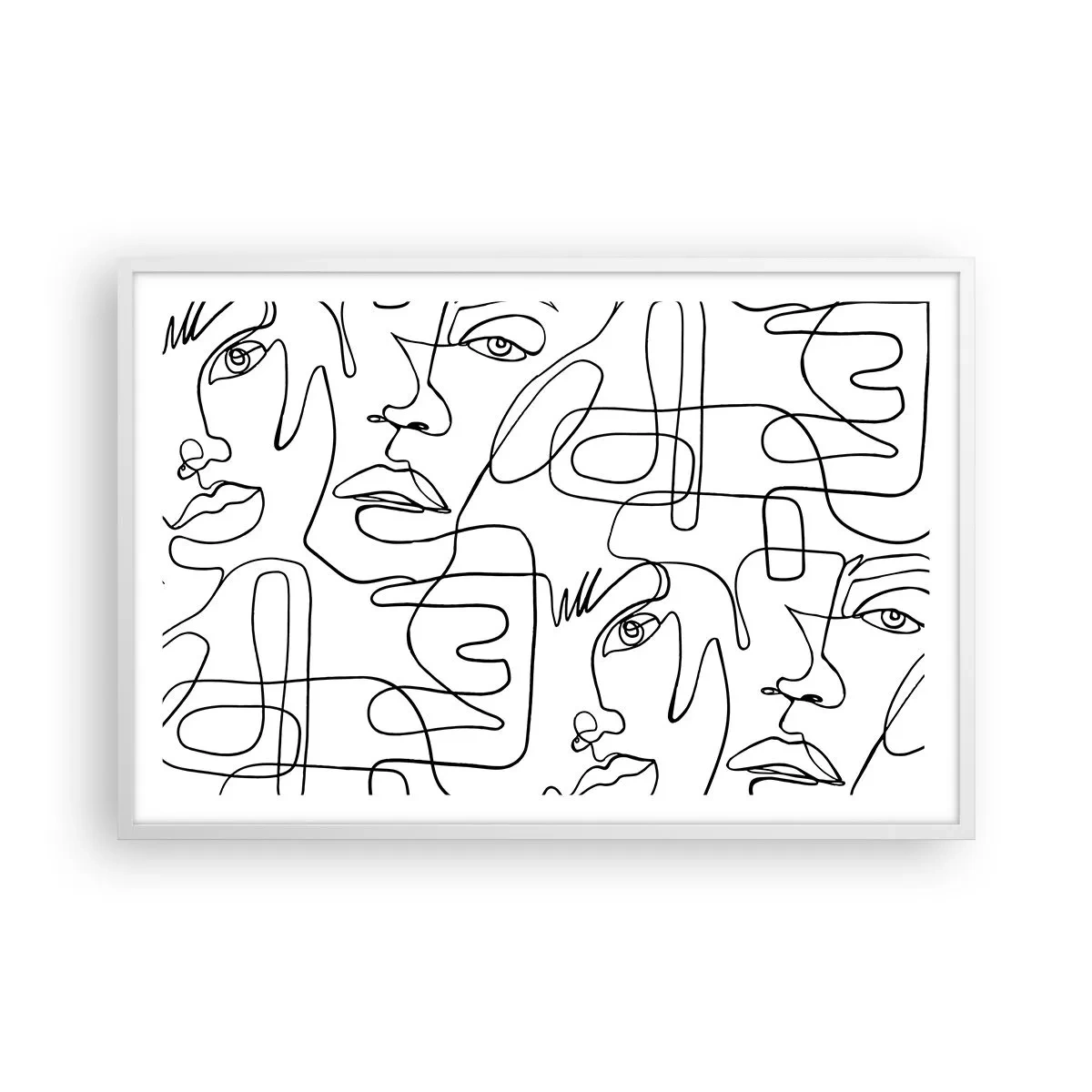 Poster in een witte lijst - In verwarde emoties - 91x61 cm