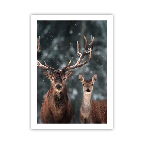 Poster - Heer van het bos met zijn vrouw - 50x70 cm