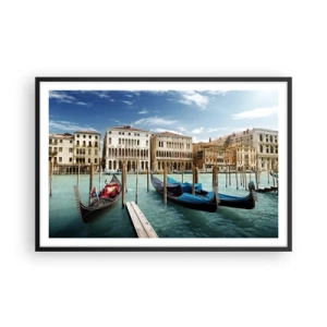Poster in een zwarte lijst - Paleizen in het blauw - 91x61 cm