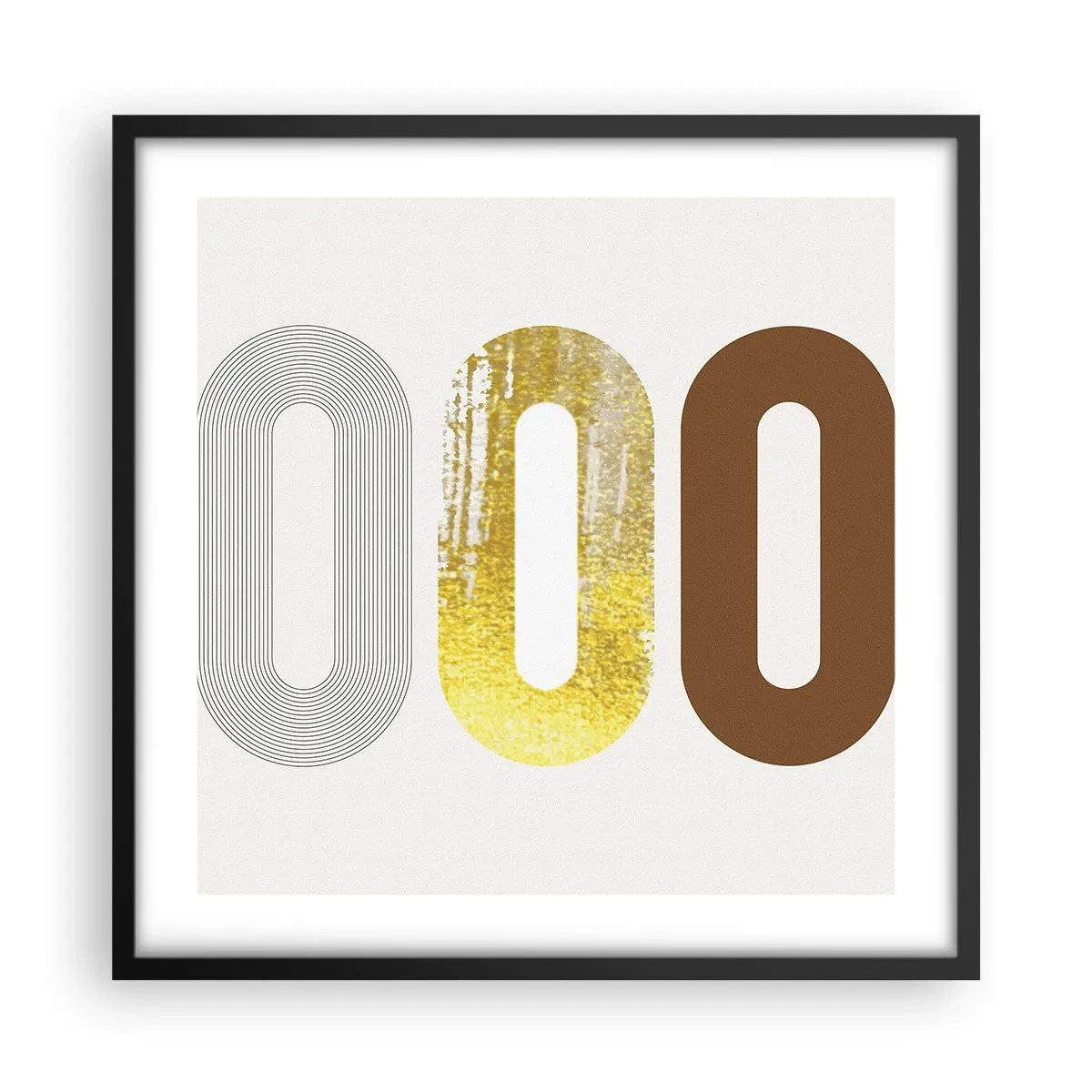 Poster in een zwarte lijst - Oooo! - 50x50 cm