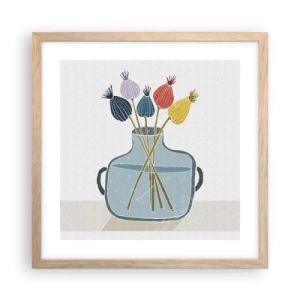 Een poster in een licht eiken lijst - Alsof hij met maanzaad heeft gezaaid - 40x40 cm