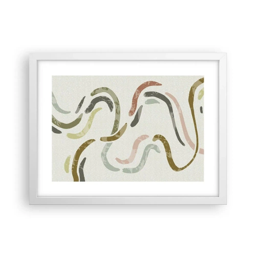 Poster in een witte lijst - Een vrolijke dans van abstractie - 40x30 cm