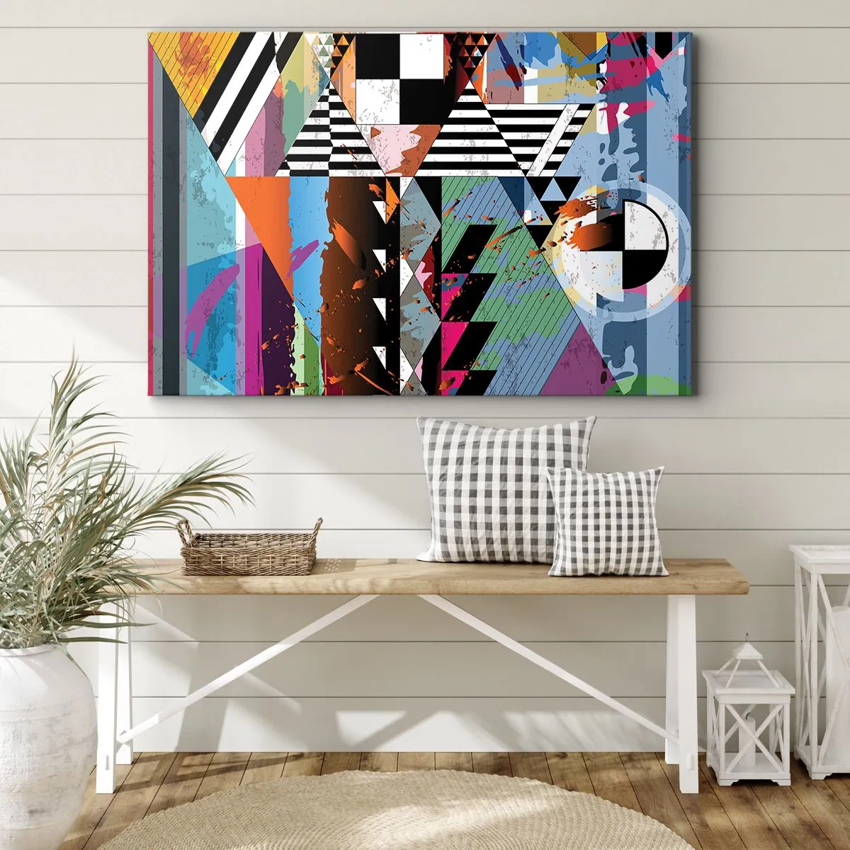 Schilderen op canvas - Geometrisch en organisch - 120x80 cm