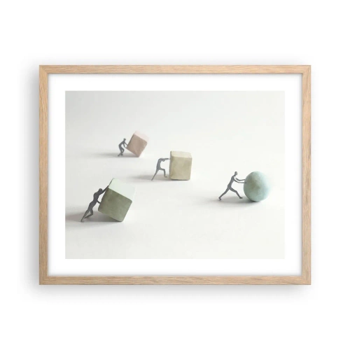 Een poster in een licht eiken lijst - Puur leven - 50x40 cm