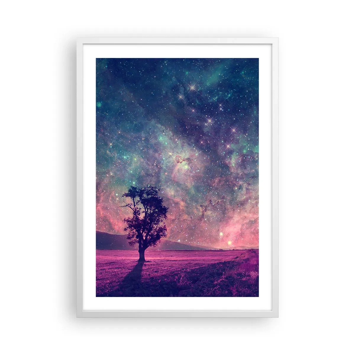 Poster in een witte lijst - Onder de magische hemel - 50x70 cm