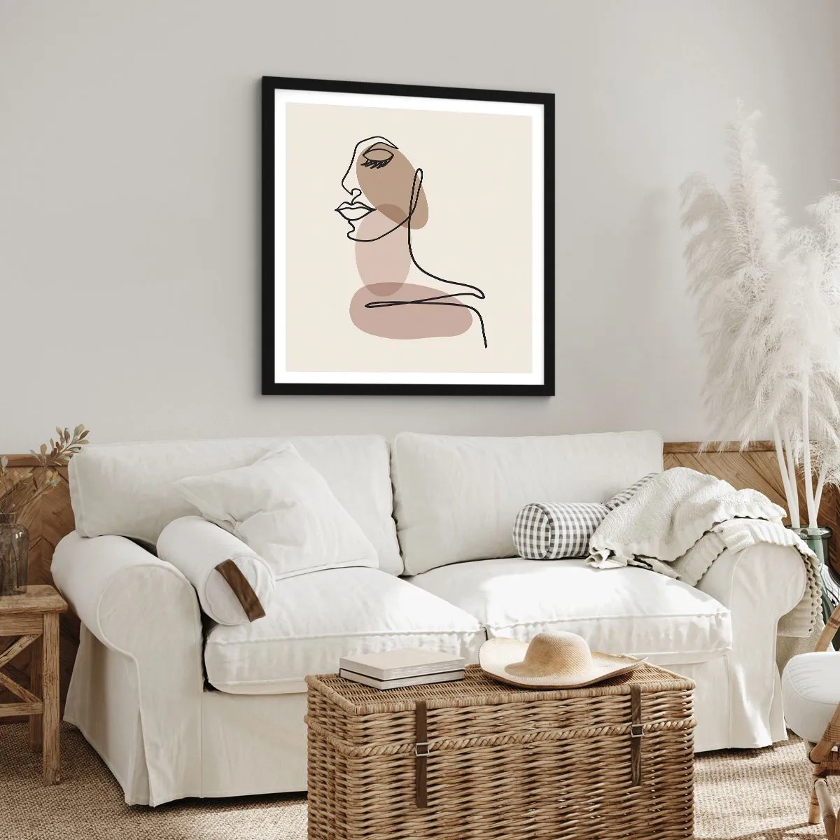 Poster in een zwarte lijst - Een bepaalde lijn van schoonheid - 60x60 cm