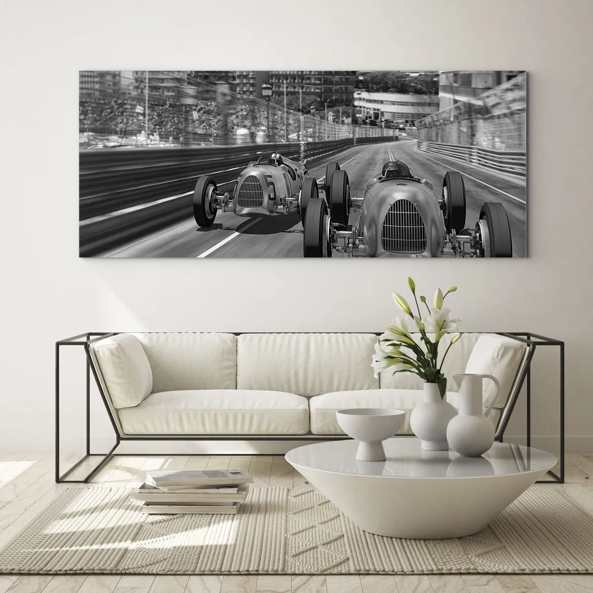 Schilderen op glas - Lang geleden in Monte Carlo - 90x30 cm