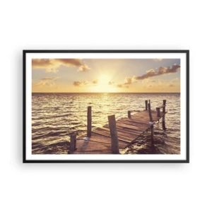 Poster in een zwarte lijst - Het gouden land van zachtheid - 91x61 cm