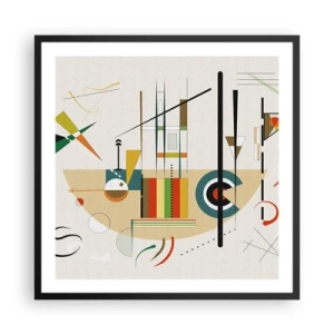 Poster in een zwarte lijst - En de wereld lacht - 60x60 cm