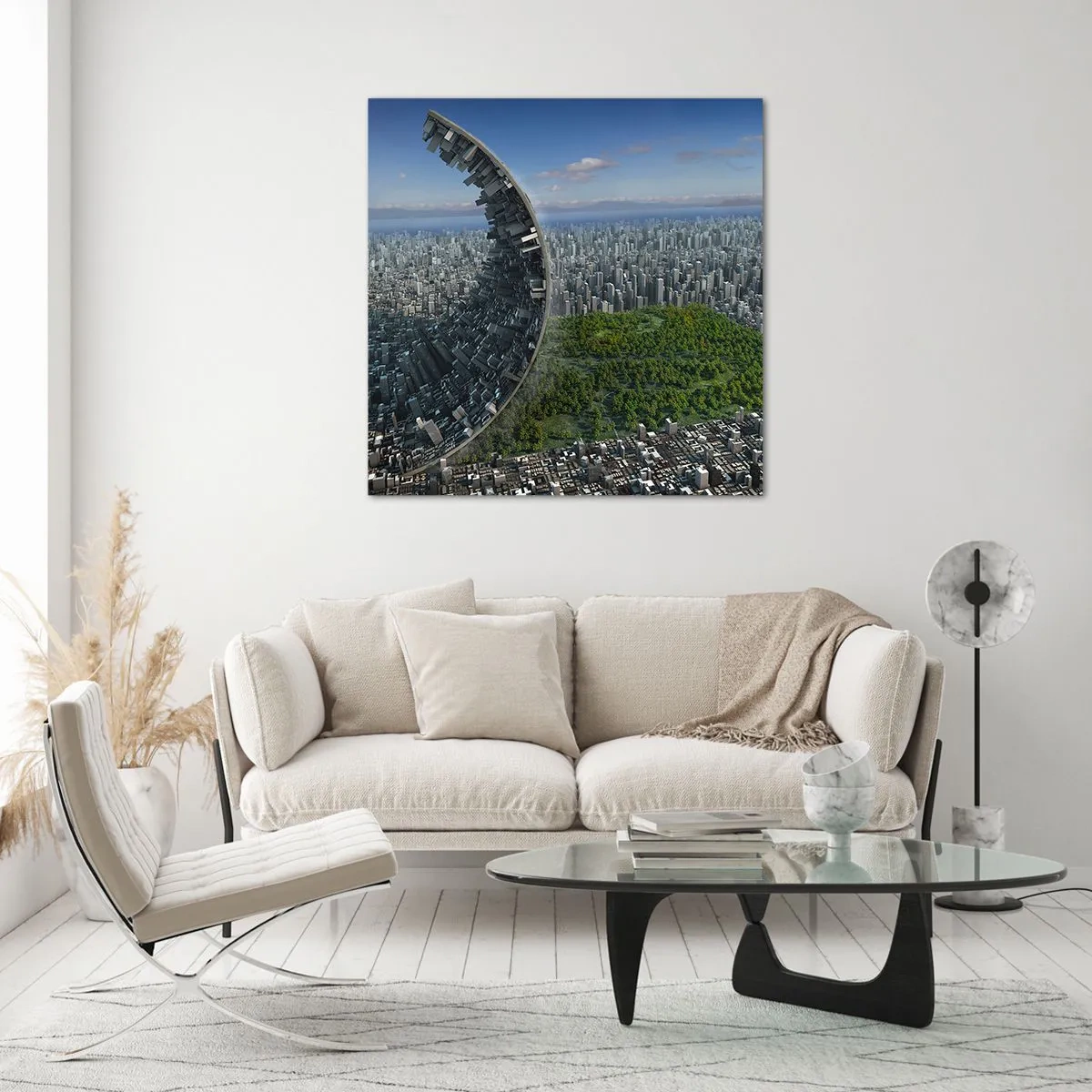 Schilderen op glas - De natuur is eeuwig - 60x60 cm