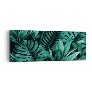 Schilderen op canvas - De diepte van tropisch groen - 140x50 cm