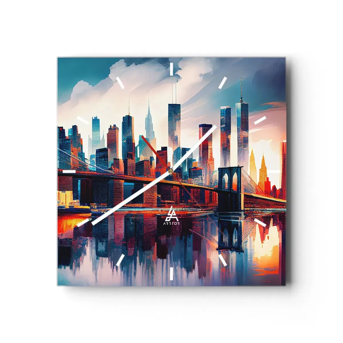 Wandklok - Klok - Een droomachtig New York - 30x30 cm