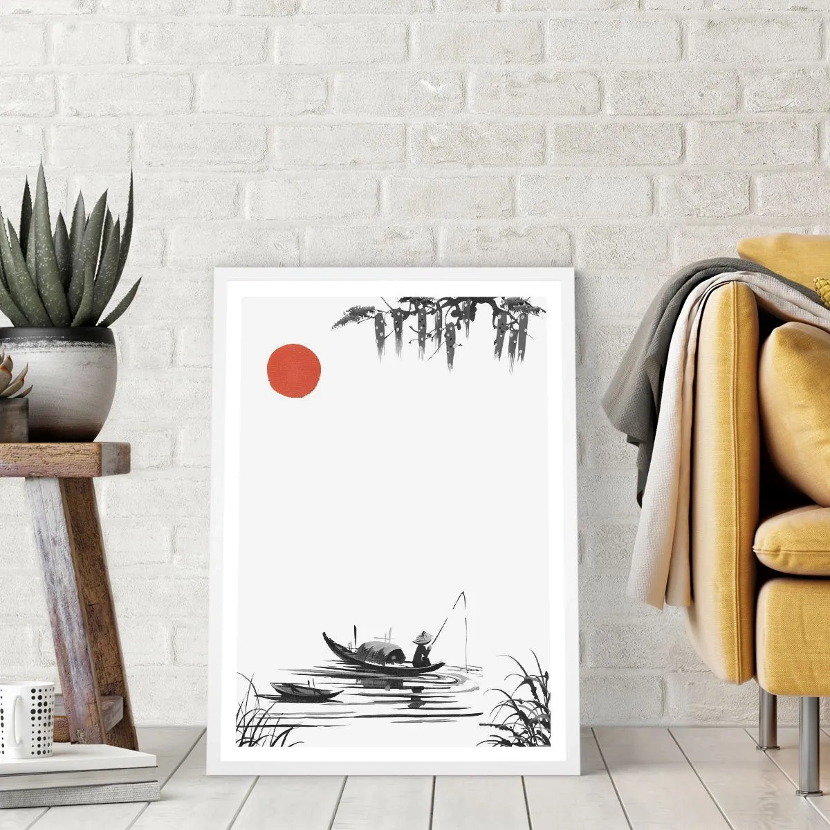 Poster in een witte lijst - Aziatische middag - 61x91 cm