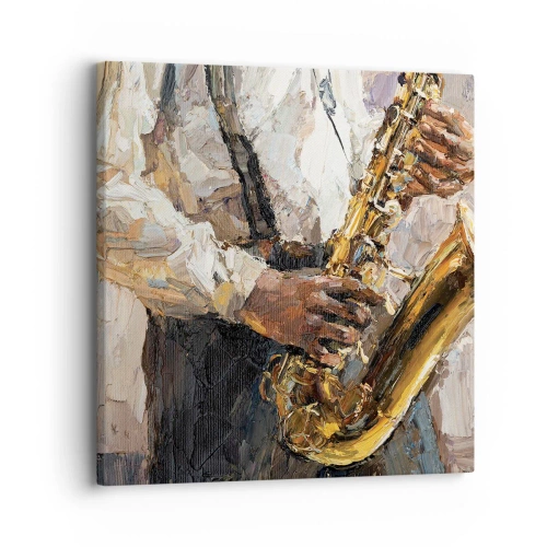 Schilderen op canvas - Tijd om te solo te spelen - 30x30 cm