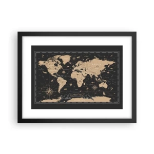 Poster in een zwarte lijst - De grenzen van mijn wereld - 40x30 cm