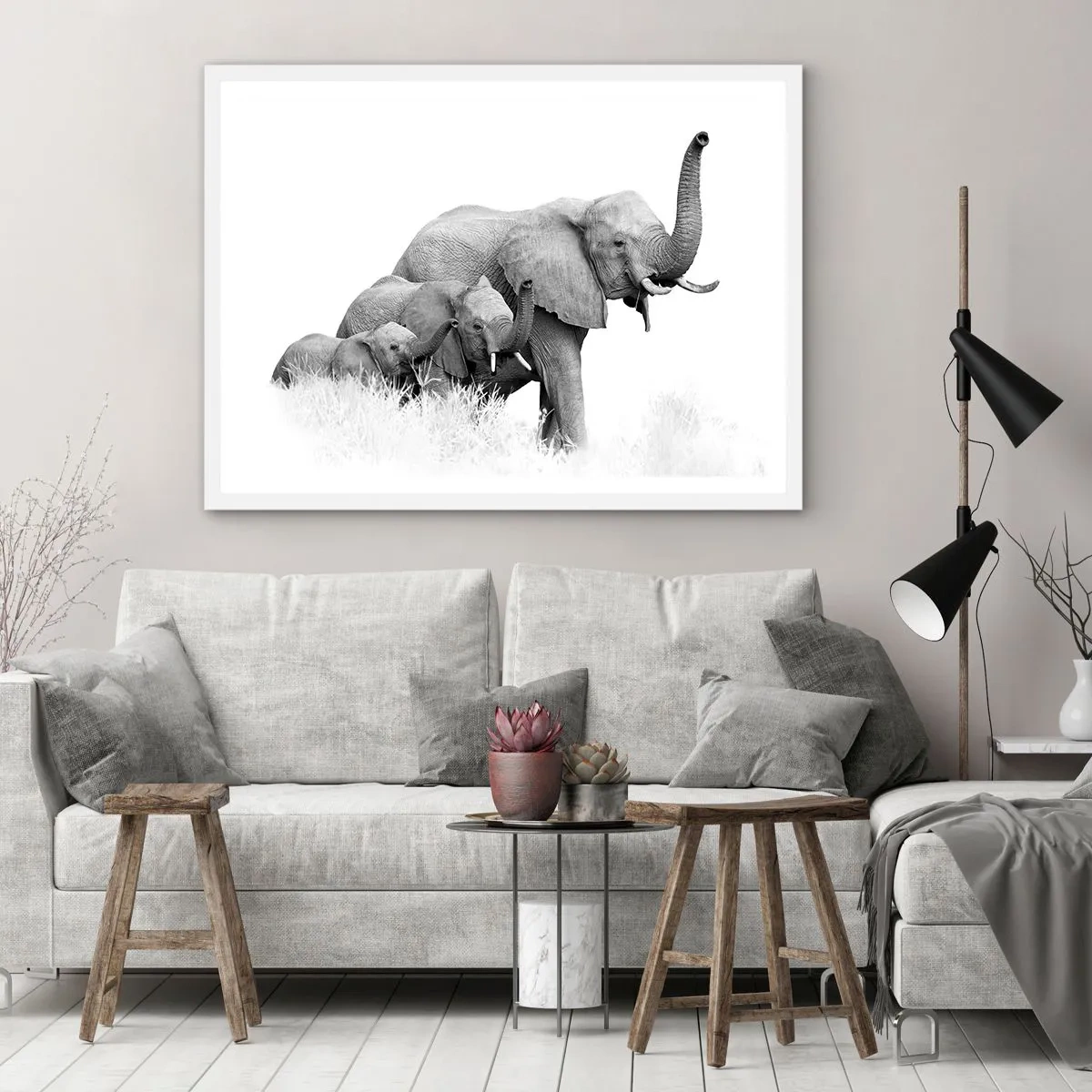 Poster in een witte lijst - Een twee drie - 40x30 cm