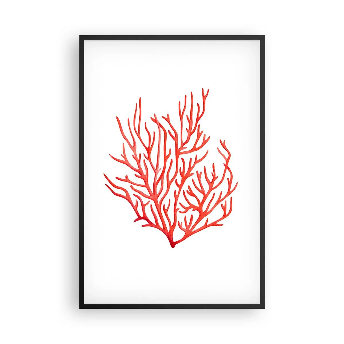 Poster in een zwarte lijst - Koraal filigraan - 61x91 cm